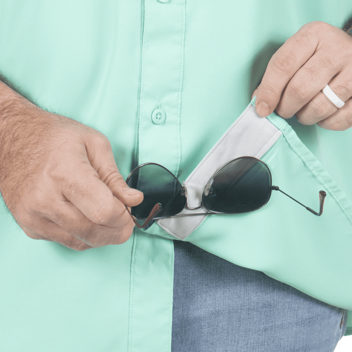 Realtree Olive Green Mens Long Sleeve Fishing Guide Shirt- XL