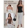 thumbnail image 5 of Women Summer Going Out Tube Tops Backless Off Shoulder Side Split Sexy Bustier Tops, 5 of 5