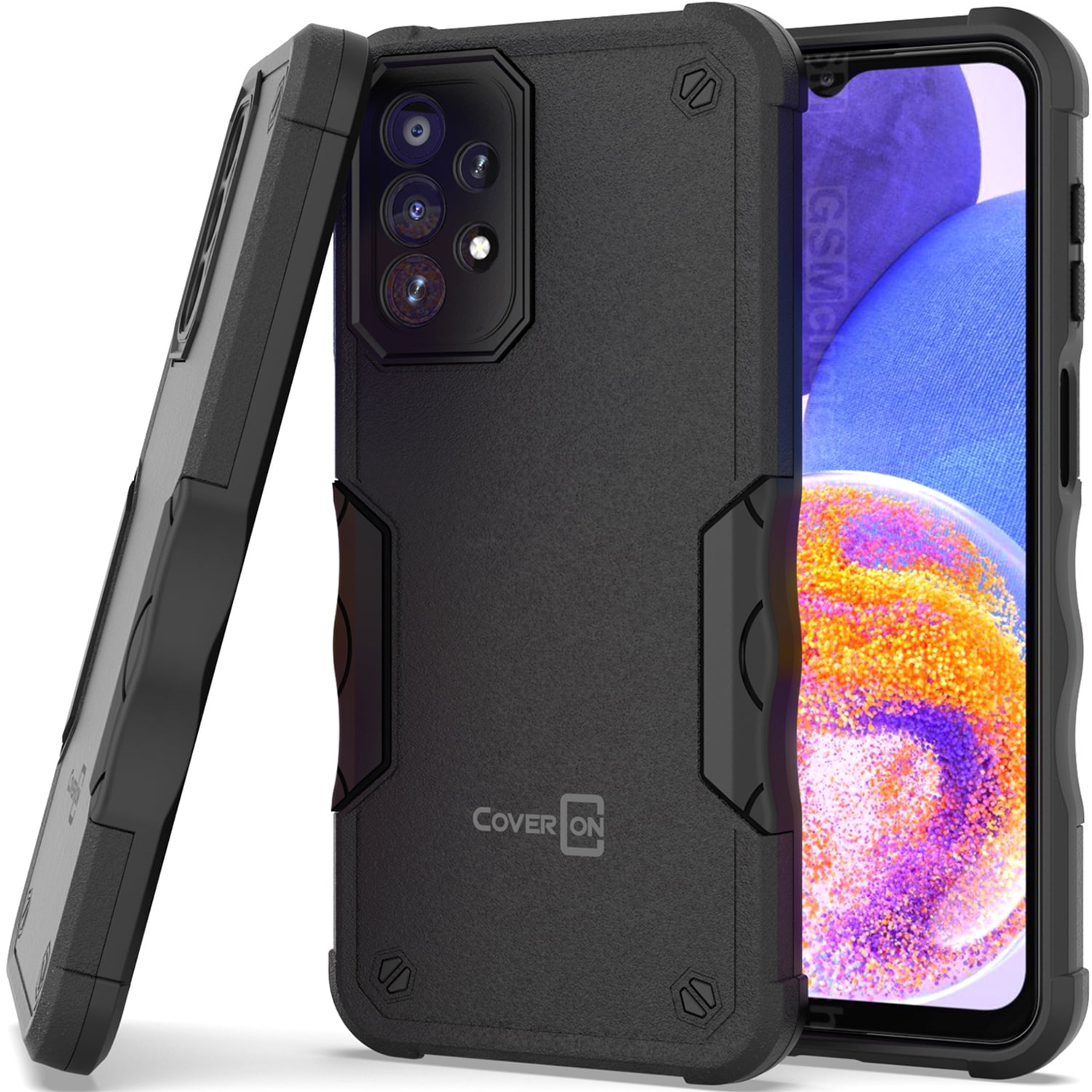 CoverON For Samsung Galaxy A23 5G Case, Military Grade Heavy Duty Rugged Phone Cover Grip, Black