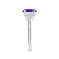 thumbnail image 3 of ANGARA Natural 1.15 Ct. Amethyst with Diamond Classic Ring in 14K White Gold for Women (Ring Size: 3), 3 of 9