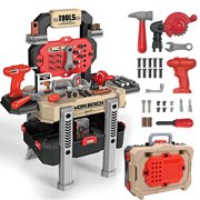 JoyStone 2 in 1 Kids Tool Bench Set, Pretend Play Tool Bench for Kids with Tools, Electric Drill and… — $44.98 (44% off)