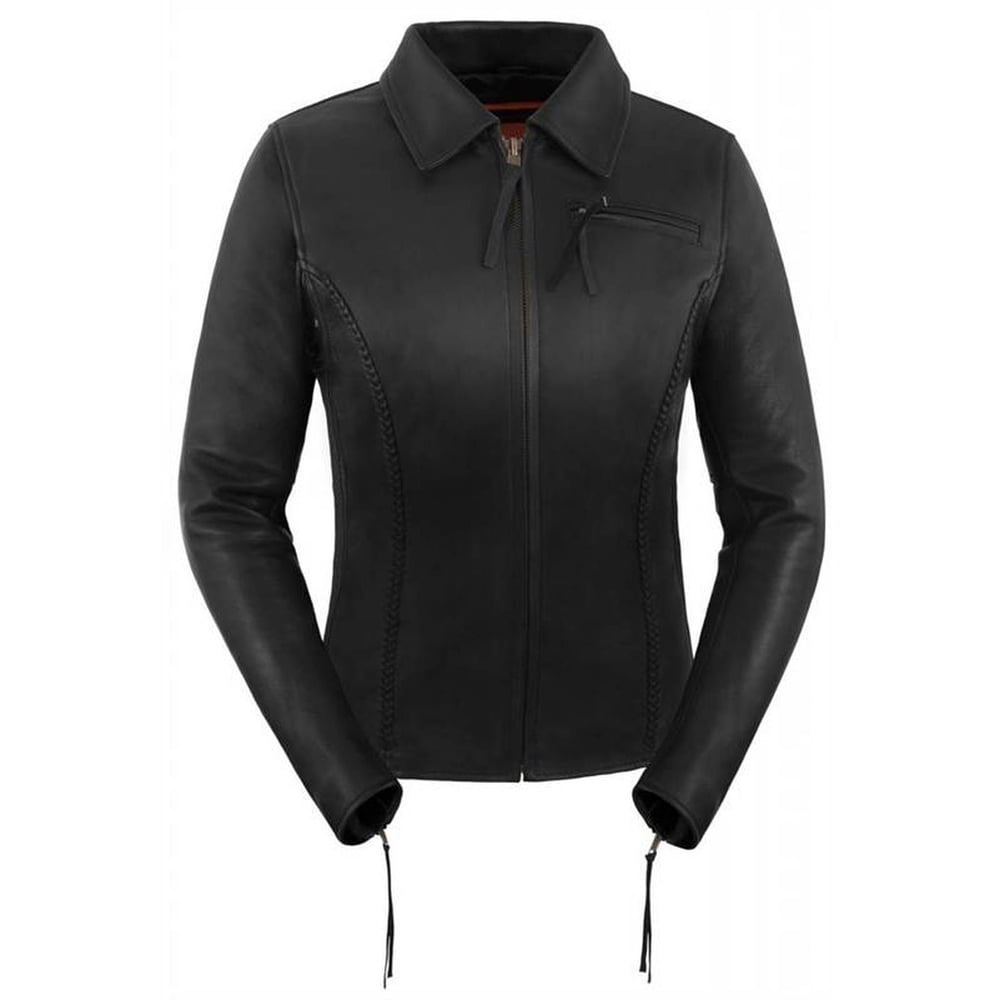 True Element Women's Easy Fit Side Stretch Panel Cruiser Jacket (Black ...