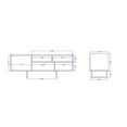 thumbnail image 2 of Winston Sleek Modern TV Stand with 4 Shelves in White  Cinnamon, 2 of 5