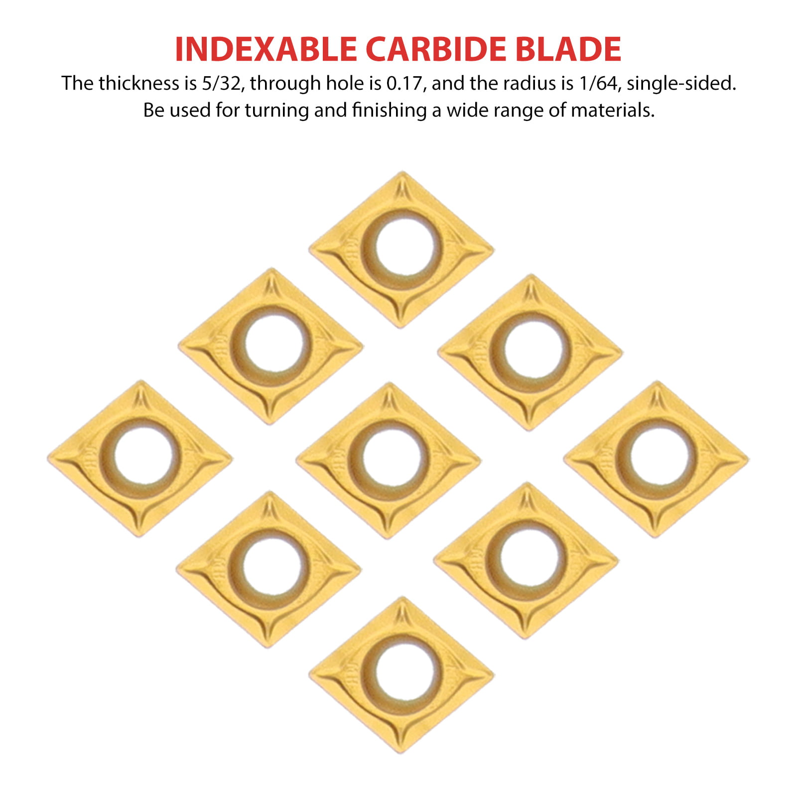 Details about   10Pcs/Set CNC Insert Lathe Turning Tool Blade Cemented Carbide Turning Inserts 