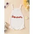thumbnail image 2 of Suealasg Baby Girl First Birthday Outfit Sleeveless Square Neck One Embroidery Romper Jumpsuit Infant Girl 1st Birthday Bodysuit 0-18 Months, 2 of 8