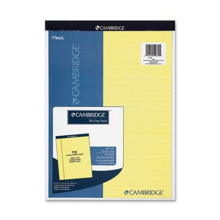 Cambridge Legal Pads - Mead 8.5 inch x 11 inches Cambridge Stiff-Vack Legal Pad Canary