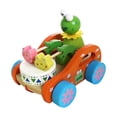 thumbnail image 3 of Coche de juguete de dibujos animados, juguetes interactivos de madera, novedad, regalos resistentes, duraderos Rana Hugo Vehículos de cuerda de tracción, 3 of 10