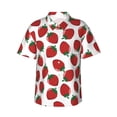 thumbnail image 1 of Fotbe Hand Drawn Strawberry Camisa Hawaiana para Hombre Unisex – Camisa Casual de Verano con Botones de Manga Corta de Algodón y Lino,Small, 1 of 7