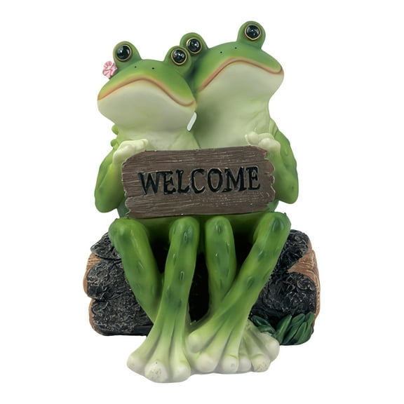 FC Design 6"H Frog Couple on Bench with Welcome Sign Figurine Statue Sculpture Ornament Decoration Home/Room Decor and Unique Gift Ideas for Housewarming, Holidays and Birthdays