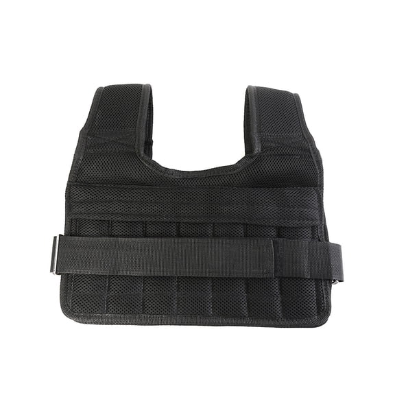 HUISZJ Adjustable 3kg Weighted Vest, Weighted Exercise Cotton Vest Workout, Breathable Mesh Double-Row Pocket Black Vests for Running Walking (A)