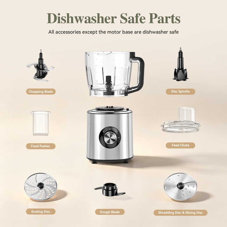TINANA 6-in-1 Food Processor, 10 Cup 1000W photo 7