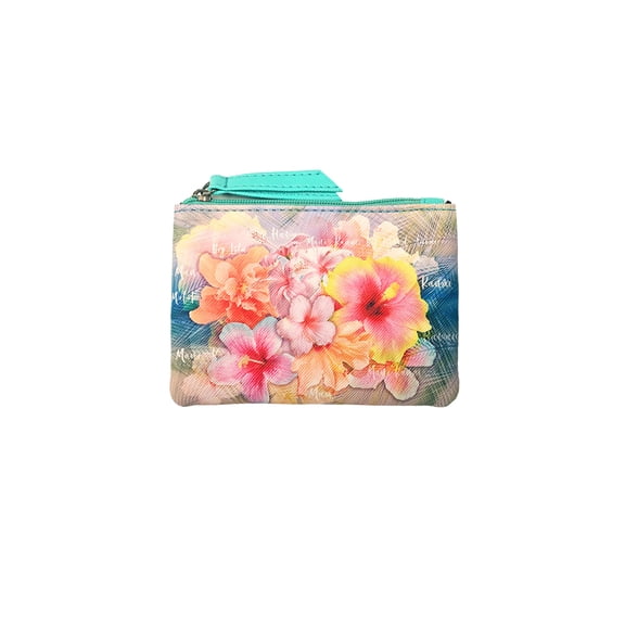 Island Crew Hawaii Pouch-Small PINK YELLOW HIBISCUS