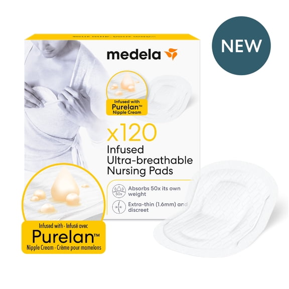 Medela Ultra‑Breathable Purelan‑Infused Nursing Pads 120ct
