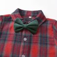 thumbnail image 6 of Glisme Boys Christmas Outfits Long Sleeve O Neck Cartoon Prints Tops Suspender Pants Lovely Toddler Clothes Dark Green, 6 of 8