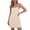 Beige, variant on Womens Pajamas Solid Short Sleeve Crew Neck Rayon Thin Solid Nightgown
