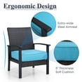 thumbnail image 4 of SUMMIT LIVING Set of 2 Outdoor Patio Rattan Wicker Conversation Set Loveseat Sofa with Aqua Cushions, 4 of 6