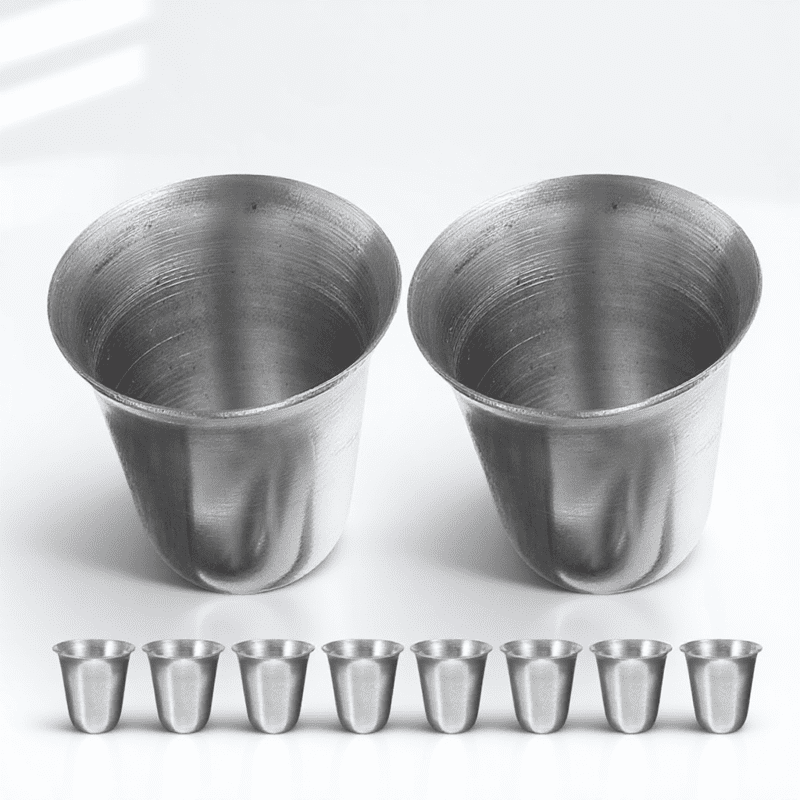 Healifty 10-Piece Stackable Stainless Steel Cups Reusable Drinking Cups for Home Kitchen Camping Travel