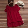 thumbnail image 2 of Women Blouses Smocked Women Full Sleeve Undershirt Long Sleeved T Shirts 5x Long Sleeve T Shirts Polyester Christmas Pajamas Business Tops for Dress Tunics Floral Shirt Women's Red XL, 2 of 3