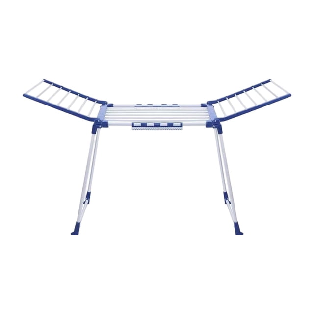Tendedero de ropa, soporte para secadora de ropa, minimalista, ligero, plegable, con alas. azul