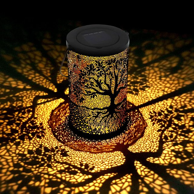 Linterna solar para exteriores, luces solares impermeables, colgante/de pie, para balcón, patio, decoración de jardín