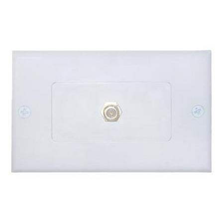 Cable Wholesale 200-253WH White Decora Wall Plate with F-Pin Coupler, F-Pin Female