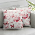 thumbnail image 2 of MLJA Butterfly Decorative Throw Pillow Cover Pillow Case Cushion Cover for Summer Sofa Bedroom Couch Home Decor Pink 2Pcs, 2 of 6
