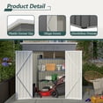 thumbnail image 6 of 6x4 Outdoor Metal Storage Shed with Lockable Door and Floor Frame Galvanized Steel Tool Shed for Garden Lawn Equipment Utility Backyard Organization All Weather Rust Resistant 72L x 48W Inches, 6 of 9