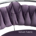 thumbnail image 5 of UIXE 360° Swivel Bar Stools Velvet Upholstered Adjustable Bar Chairs Set of 2 Silver Metal Barstool with Back & Footrest for Home and Kitchen, Purple, 5 of 6