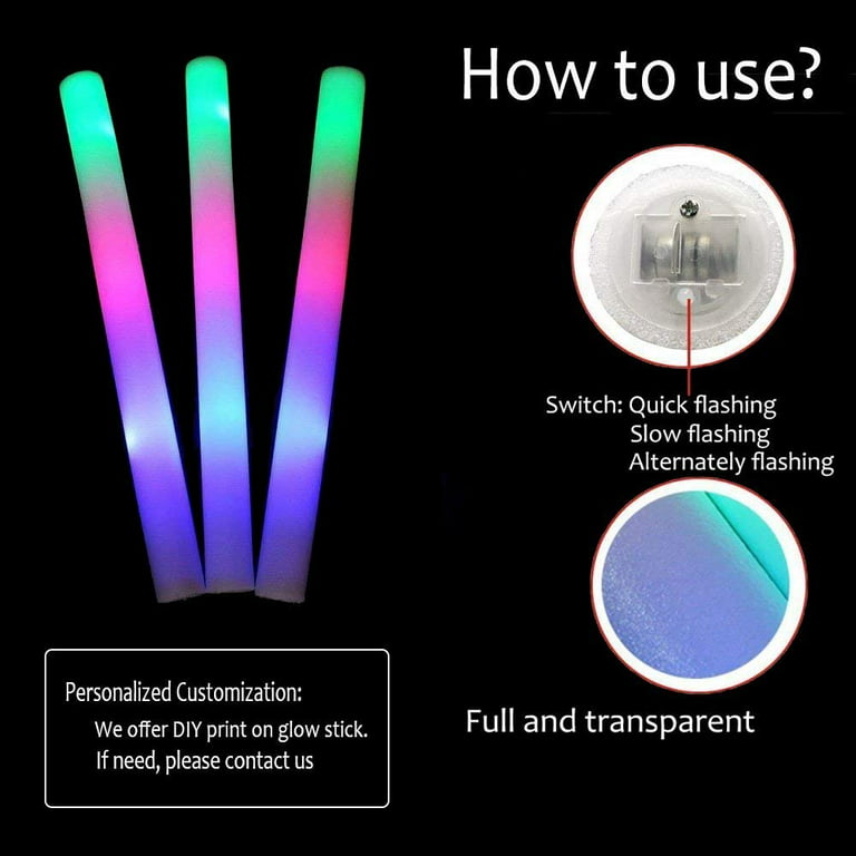18 Inch LED Foam Light Sticks - Single Color  Glow sticks, Led light  stick, Foam glow sticks