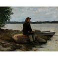 thumbnail image 3 of Adolf Von Becker 18x15 Black Modern Framed Museum Art Print Titled - An Angler (circa 1890), 3 of 5