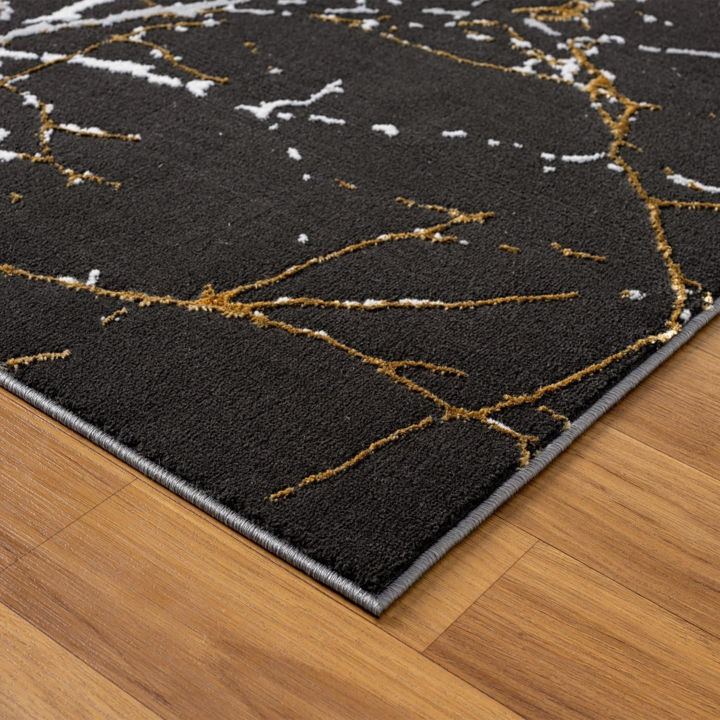 LUXE WEAVERS Modern Abstract Nature Black 4x6 Area Rug, Non-Shedding Carpet