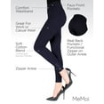 thumbnail image 3 of MeMoi Women's Zipper Ankle Jean Leggings - Womens - Female (Large/X-Large, Dark Navy), 3 of 7