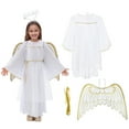 thumbnail image 4 of DHFJKG Girls Childrens Angel Dress Up Outfit Long Sleeve Ankle-Length Dress With Belt And Wings For Stage Performance Elegant Trendy Outfit, 4 of 5