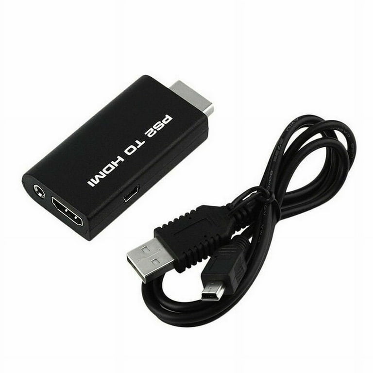 PS2 to HDMI Converter Video AV Adapter 3.5mm Audio Output for HDTV Monitor