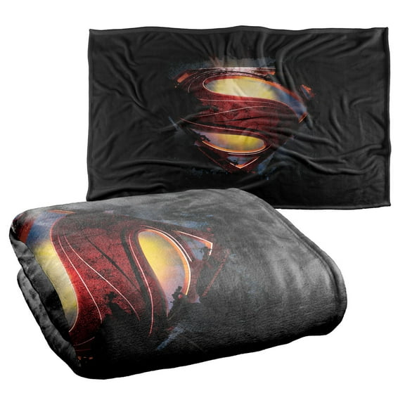 Superman Man of Steel Grungy Shield Silky Touch Super Soft Throw Blanket 36" x 58"