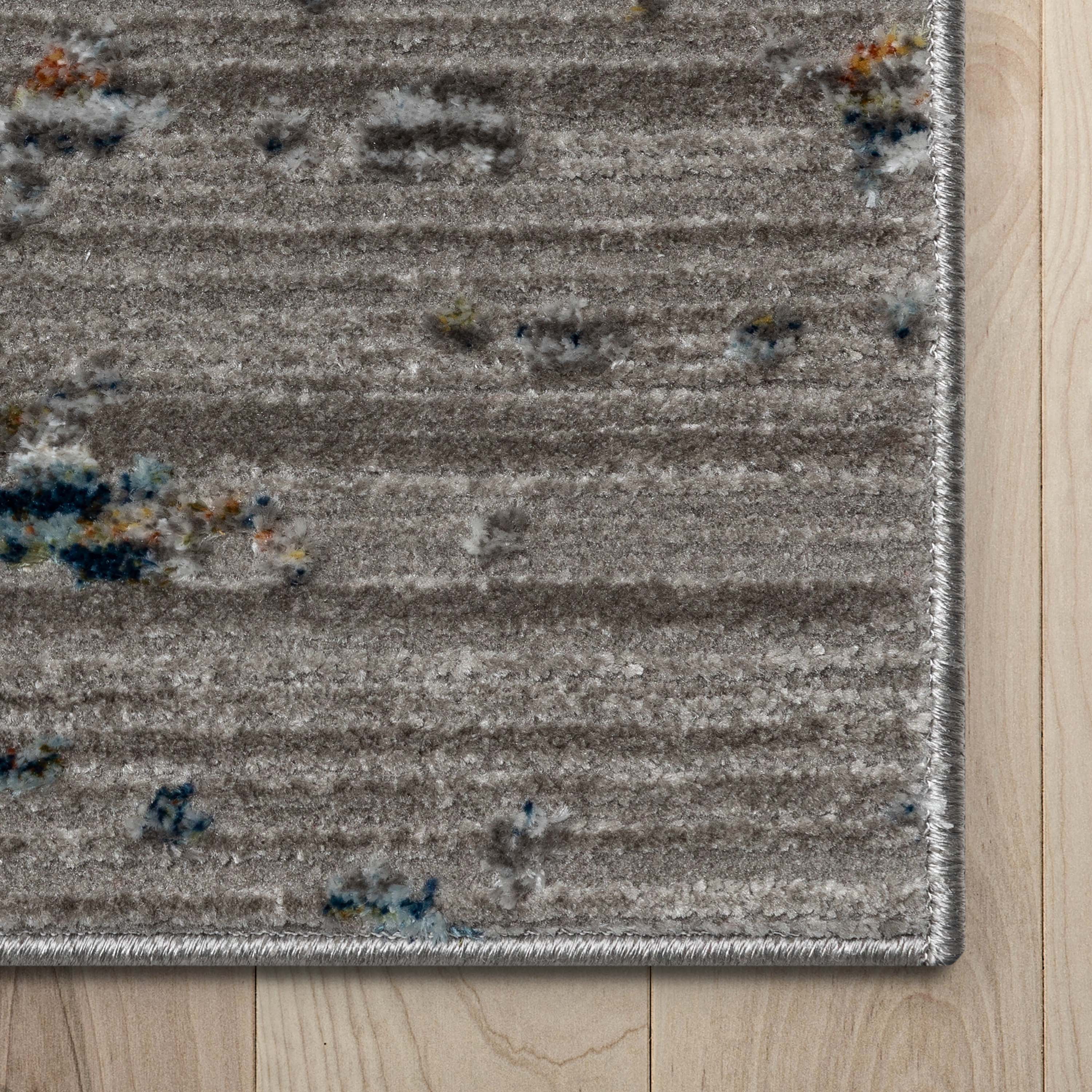 Well Woven Horosan Abstract Modern Grey Multi 2' x 7' Runner Rug