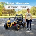 thumbnail image 6 of Hikiddo 12V 10Ah Ride on Toy, 4WD Kids 2-Seater Electric Ride on Car UTV with Remote, Bluetooth - Yellow, 6 of 9