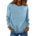 thumbnail image 2 of Women's Round Neck Print Comfortable Long Sleeve Hoodie Top For Daily Casual, 2 of 9