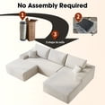 thumbnail image 4 of LiviNest 107" Sectional Sofa with Ottoman: Modular U Shaped Couch for Small Spaces - No Assembly Required Corduroy Fabric Modern Minimalist Design Living Room Furniture, 4 of 6