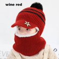 thumbnail image 1 of Smilepp Chapeau d'Hiver pour Enfants, Protection des Oreilles, Tricoté, Rouge Vin, 1 of 1