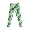 thumbnail image 7 of COEQINE St Patricks Day Clover Green White Girls Yoga Legging High Waist Sport Pants Buttery Soft Stretch Running Leggings, for 12-13 Years Kids Girls, 7 of 7