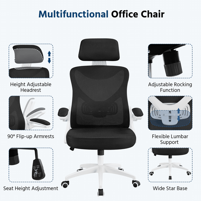 Alden Design High Back Ergonomic Mesh Office Chair with Adjustable