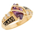 thumbnail image 2 of JackAni 14k Yellow Gold Simuated Amethyst February Birthstone 2026 Class Graduation Ring - Size 11.00, 2 of 5