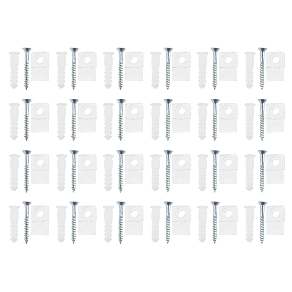 24 Ensembles de Clips de Support de Miroir Clips de Verre pour Armoire à Vin Kit de Suspension de Miroir d'Armoire