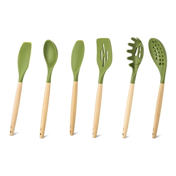 Elements by Thyme & Table 6-Piece Utensil Set - Green