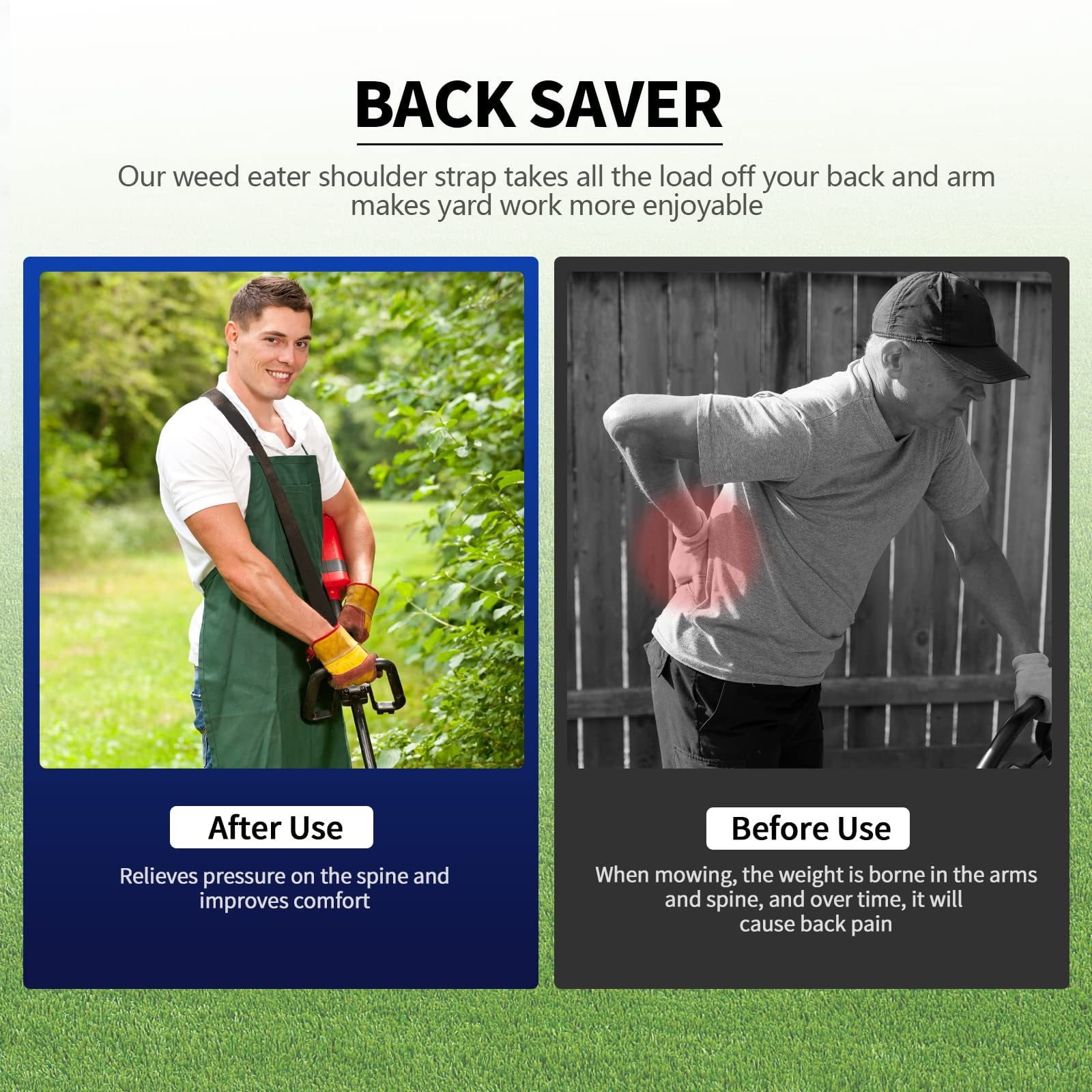 Kieccall Trimmer Strap Garden Tool Adjustable Shoulder Harness for Lawn Weed Trimmer Blower and Landscaping Gardening Equipment Accessory weeding tool