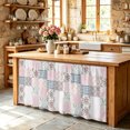 thumbnail image 6 of Patchwork Cabinet Curtains for Kitchen 32"W x 55"L, Rustic Pink Rose Bouquets Bow Ties Gingham Stripes Pantry Curtain Skirt Magic Tape Short Curtains Decor Privacy Panel for Utility Closet Bathroom, 6 of 9