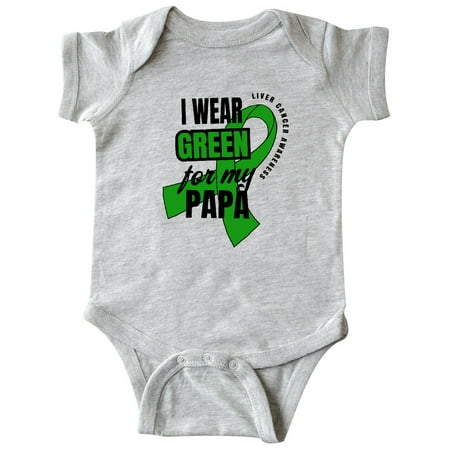 

Inktastic I Wear Green For My Papa Liver Cancer Awareness Gift Baby Boy or Baby Girl Bodysuit
