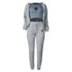 thumbnail image 3 of Gibobby Set Pants y Sudadera Mujer Conjunto de ropa deportiva de 3 piezas con sudadera con capucha y estampado de diente de león para mujer(Gris,XL), 3 of 5