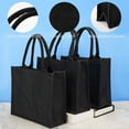 thumbnail image 3 of 6 Piezas Bolsas de Arpillera Negras, Bolsas de Yute con Asas e Interior Laminado, Bolsas de Regalo para Dama de de Boda, Bolsas en Blanco, 3 of 10